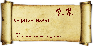 Vajdics Noémi névjegykártya